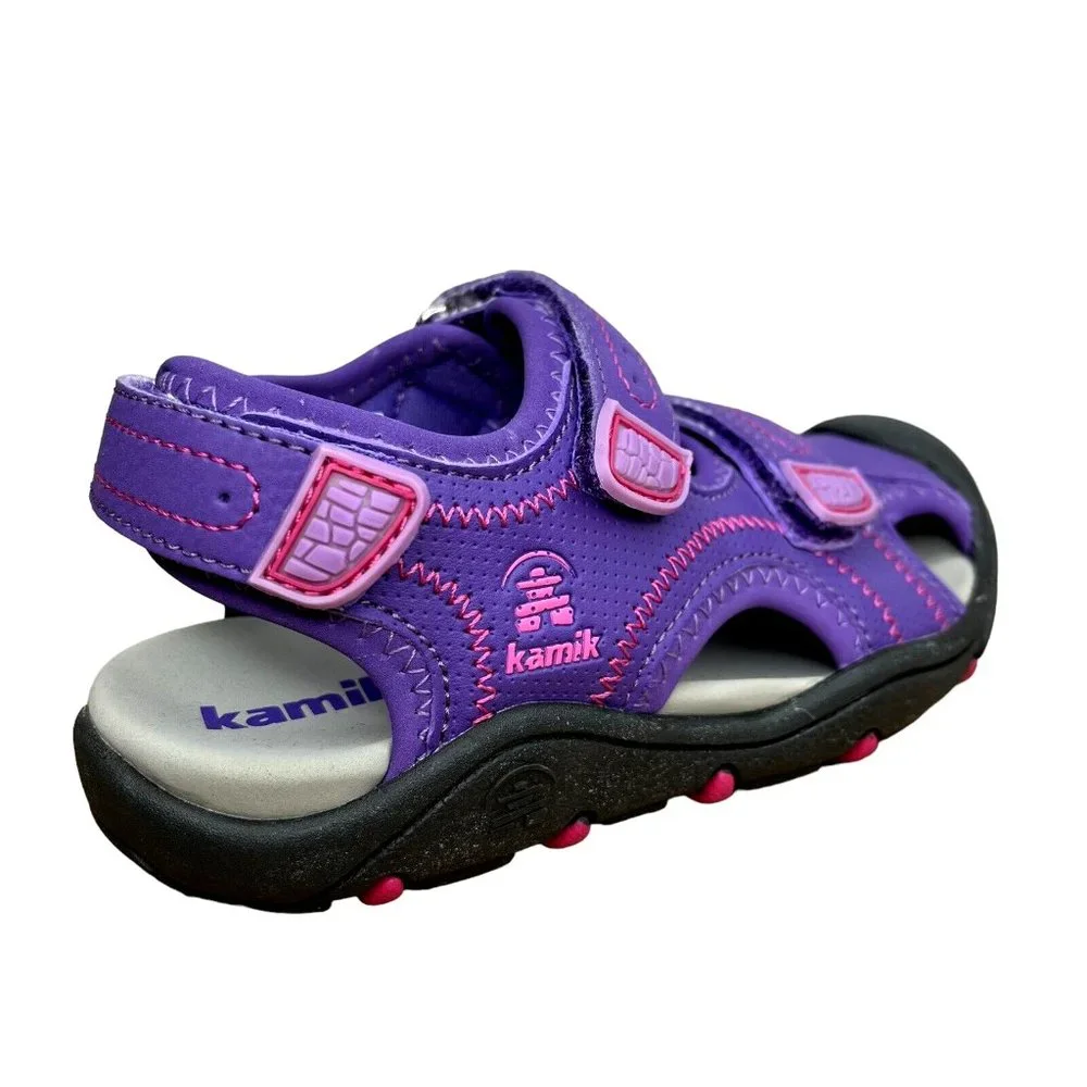 Kamik Toddler Girls Sport Sandals Size‎ 10.5 Purple Adjustable Flexible & Comfy